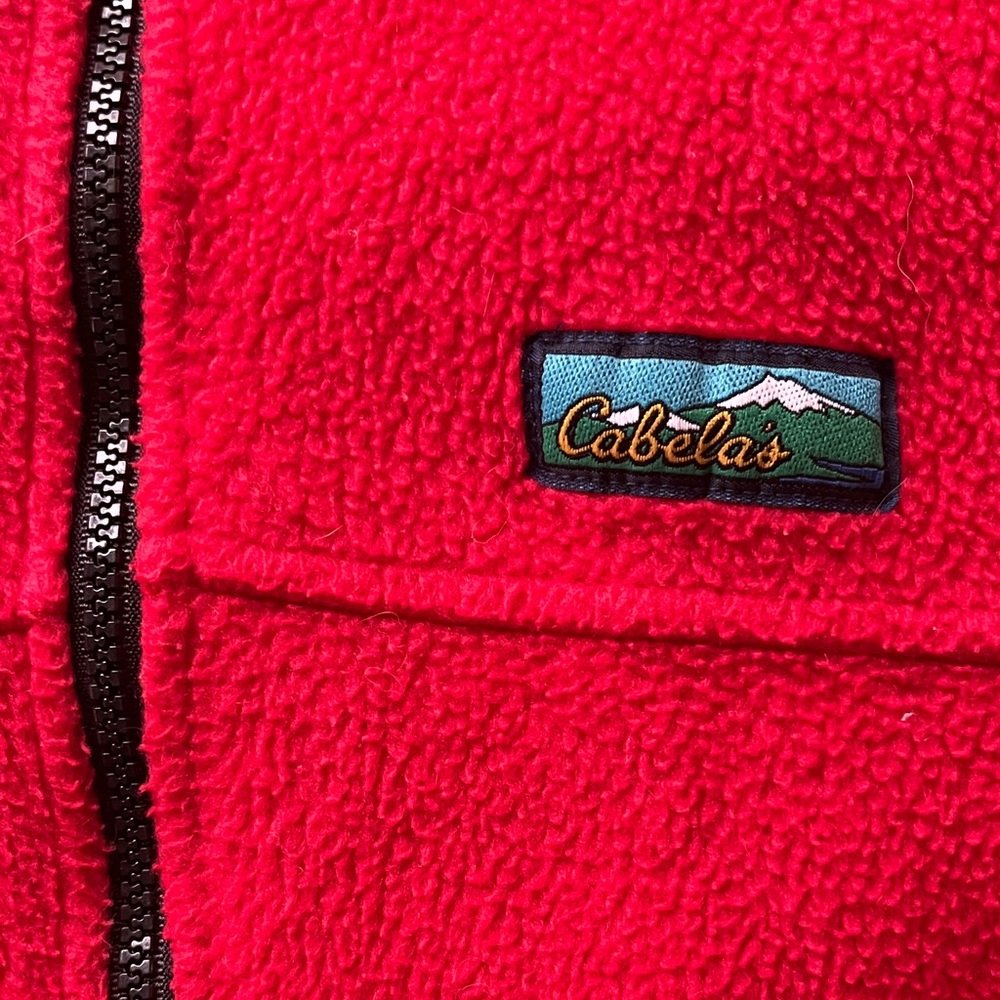 Vintage Wmns Cabela's Red Full Zip Fleece Jacket - sz M - Picture 2 of 9